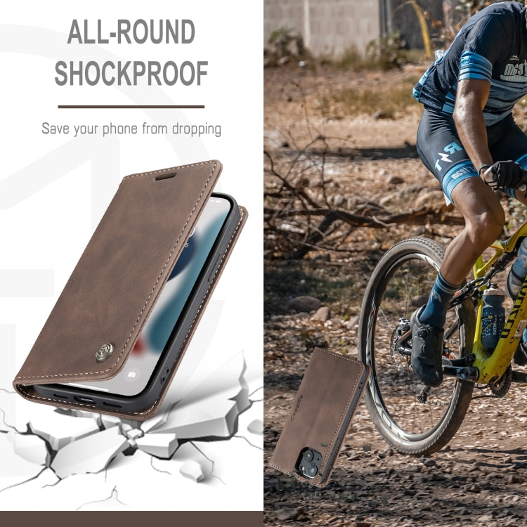 For iPhone 13 mini CaseMe-013 Multifunctional Retro Frosted Horizontal Flip Leather Case with Card Slot & Holder & Wallet (Coffee) - free shipping - PMC Jewellery - Order now!