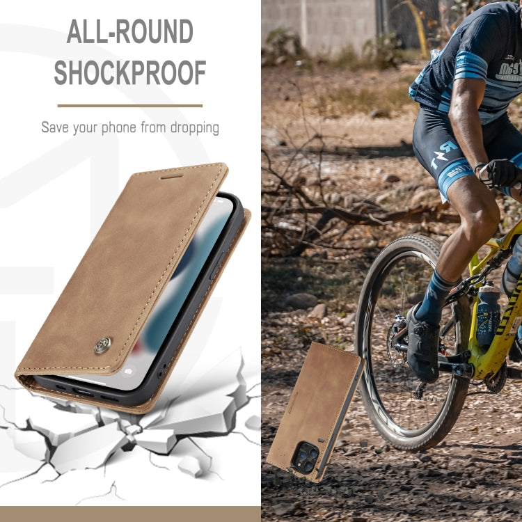 For iPhone 13 Pro Max CaseMe-013 Multifunctional Retro Frosted Horizontal Flip Leather Case with Card Slot & Holder & Wallet (Brown) - free shipping - PMC Jewellery - Order now!