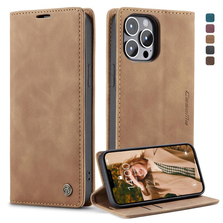 For iPhone 13 Pro Max CaseMe-013 Multifunctional Retro Frosted Horizontal Flip Leather Case with Card Slot & Holder & Wallet (Brown) - free shipping - PMC Jewellery - Order now!