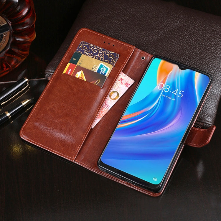 idewei Crazy Horse Texture Horizontal Flip Leather Case with Holder & Card Slots & Wallet For Tecno Spark 7P(Black) - Tecno Cases by idewei | Online Shopping South Africa | PMC TechLife | Buy Now Pay Later Mobicred