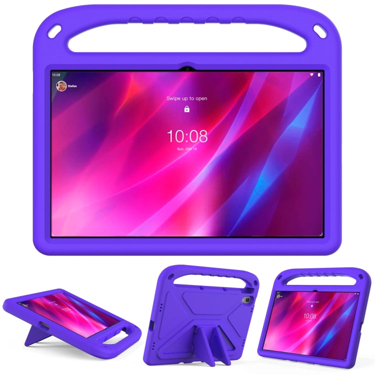 For Lenovo Tab P11 TB-J606F / Tab P11 Plus TB-J607F Portable Handle EVA Shockproof Anti Falling Protective Case with Triangle Holder(Purple) - Lenovo by PMC TechLife | Online Shopping South Africa | PMC TechLife | Buy Now Pay Later Mobicred