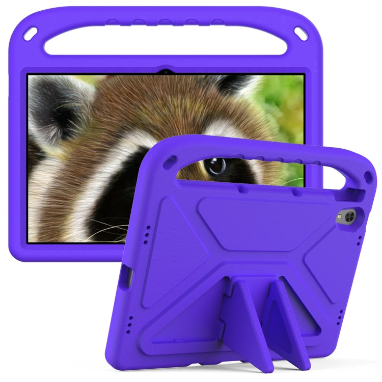 For Lenovo Tab P11 TB-J606F / Tab P11 Plus TB-J607F Portable Handle EVA Shockproof Anti Falling Protective Case with Triangle Holder(Purple) - Lenovo by PMC TechLife | Online Shopping South Africa | PMC TechLife | Buy Now Pay Later Mobicred