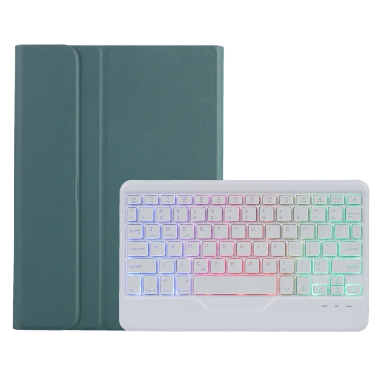 A0N5BS Ultra-thin Tri-color Backlight Detachable Lambskin Texture TPU Bluetooth Keyboard Leather Tablet Case with Holder For Xiaomi Pad 5 / 5 Pro(Dark Green) - Others Keyboard by PMC TechLife | Online Shopping South Africa | PMC TechLife