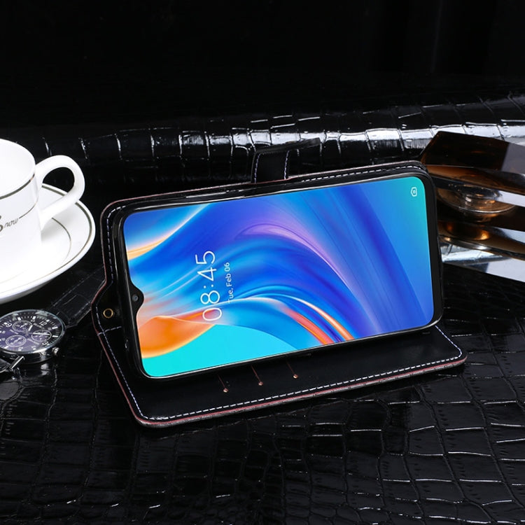 For Tecno Spark 7P idewei Crocodile Texture Horizontal Flip Leather Case with Holder & Card Slots & Wallet(Dark Blue) - Tecno Cases by idewei | Online Shopping South Africa | PMC TechLife | Buy Now Pay Later Mobicred