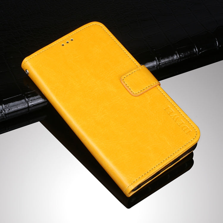 idewei Crazy Horse Texture Horizontal Flip Leather Case with Holder & Card Slots & Wallet For Doogee N40 Pro(Yellow) - More Brand by idewei | Online Shopping South Africa | PMC TechLife | Buy Now Pay Later Mobicred