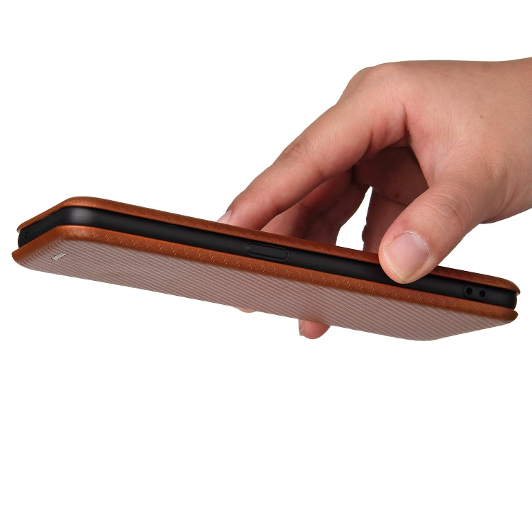 Carbon Fiber Texture Horizontal Flip TPU + PC + PU Leather Case with Card Slot For OPPO Realme GT Master(Brown) - Realme Cases by PMC TechLife | Online Shopping South Africa | PMC TechLife | Buy Now Pay Later Mobicred