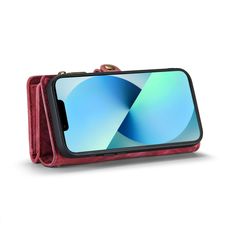 For iPhone 13 Pro Max CaseMe-008 Detachable Multifunctional Horizontal Flip Leather Case with Card Slot & Holder & Zipper Wallet & Photo Frame (Red) - free shipping - PMC Jewellery - Order now!