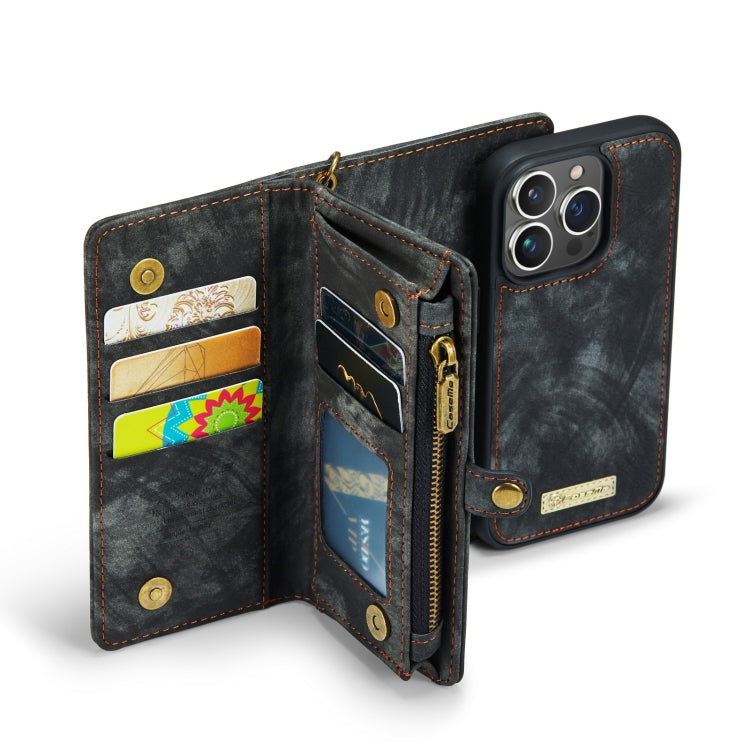 For iPhone 13 Pro CaseMe-008 Detachable Multifunctional Horizontal Flip Leather Case with Card Slot & Holder & Zipper Wallet & Photo Frame (Black) - iPhone 13 Pro Cases by CaseMe | Online Shopping South Africa | PMC Jewellery | Buy Now Pay Later Mobicred