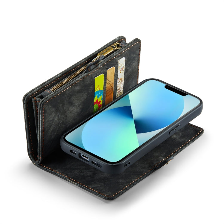 For iPhone 13 Pro CaseMe-008 Detachable Multifunctional Horizontal Flip Leather Case with Card Slot & Holder & Zipper Wallet & Photo Frame (Black) - iPhone 13 Pro Cases by CaseMe | Online Shopping South Africa | PMC Jewellery | Buy Now Pay Later Mobicred