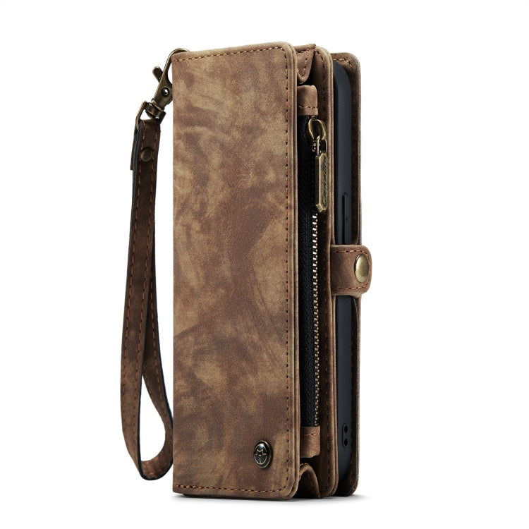 For iPhone 13 Pro CaseMe-008 Detachable Multifunctional Horizontal Flip Leather Case with Card Slot & Holder & Zipper Wallet & Photo Frame (Brown) - free shipping - PMC Jewellery - Order now!