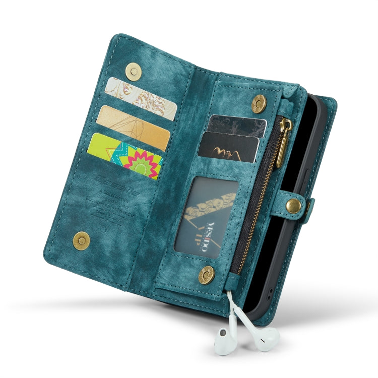 For iPhone 13 Pro CaseMe-008 Detachable Multifunctional Horizontal Flip Leather Case with Card Slot & Holder & Zipper Wallet & Photo Frame (Blue) - free shipping - PMC Jewellery - Order now!