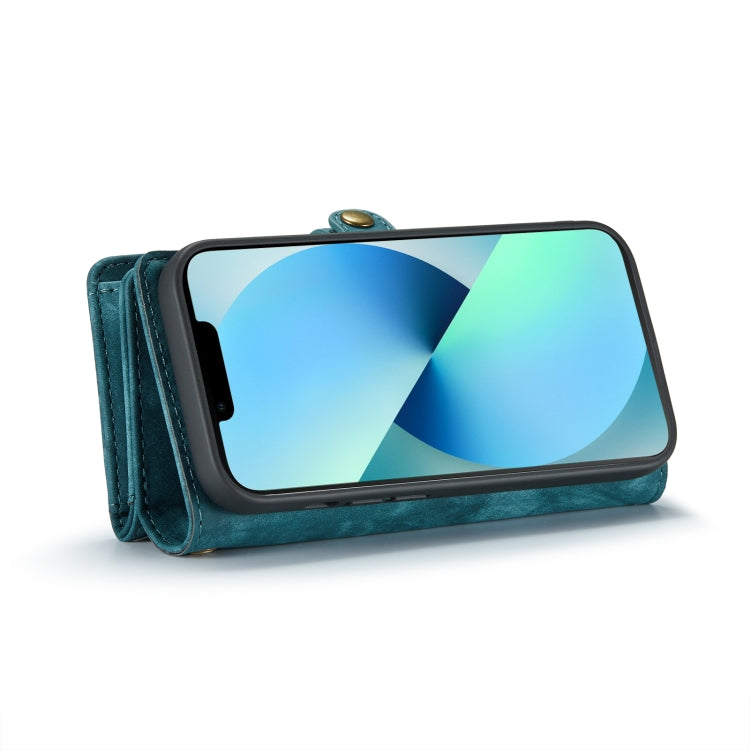 For iPhone 13 Pro CaseMe-008 Detachable Multifunctional Horizontal Flip Leather Case with Card Slot & Holder & Zipper Wallet & Photo Frame (Blue) - free shipping - PMC Jewellery - Order now!