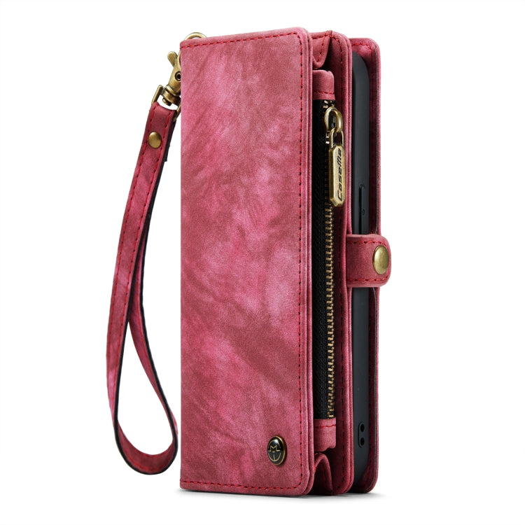 For iPhone 13 CaseMe-008 Detachable Multifunctional Horizontal Flip Leather Case with Card Slot & Holder & Zipper Wallet & Photo Frame(Red) - free shipping - PMC Jewellery - Order now!