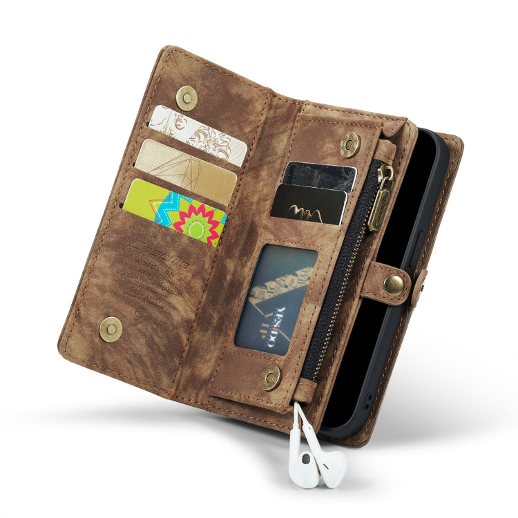 For iPhone 13 mini CaseMe-008 Detachable Multifunctional Horizontal Flip Leather Case with Card Slot & Holder & Zipper Wallet & Photo Frame (Brown) - free shipping - PMC Jewellery - Order now!