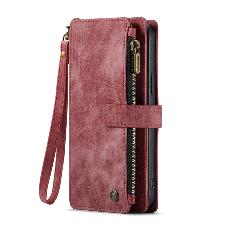 For iPhone 13 Pro CaseMe-C30 PU + TPU Multifunctional Horizontal Flip Leather Case with Holder & Card Slot & Wallet & Zipper Pocket (Red) - iPhone 13 Pro Cases by CaseMe | Online Shopping South Africa | PMC Jewellery | Buy Now Pay Later Mobicred