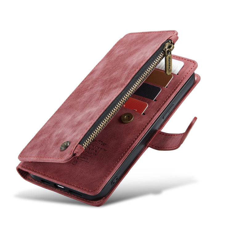 For iPhone 13 Pro CaseMe-C30 PU + TPU Multifunctional Horizontal Flip Leather Case with Holder & Card Slot & Wallet & Zipper Pocket (Red) - iPhone 13 Pro Cases by CaseMe | Online Shopping South Africa | PMC Jewellery | Buy Now Pay Later Mobicred