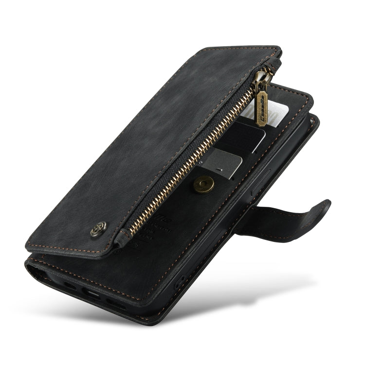For iPhone 13 CaseMe-C30 PU + TPU Multifunctional Horizontal Flip Leather Case with Holder & Card Slot & Wallet & Zipper Pocket(Black) - iPhone 13 Cases by CaseMe | Online Shopping South Africa | PMC TechLife