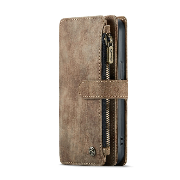 For iPhone 13 CaseMe-C30 PU + TPU Multifunctional Horizontal Flip Leather Case with Holder & Card Slot & Wallet & Zipper Pocket(Brown) - iPhone 13 Cases by CaseMe | Online Shopping South Africa | PMC Jewellery | Buy Now Pay Later Mobicred