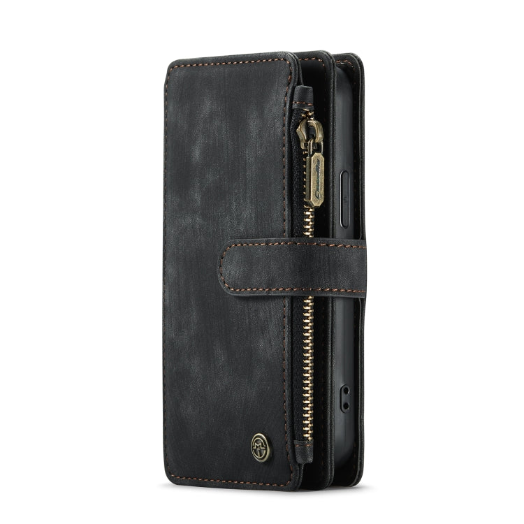 For iPhone 13 mini CaseMe-C30 PU + TPU Multifunctional Horizontal Flip Leather Case with Holder & Card Slot & Wallet & Zipper Pocket (Black) - free shipping - PMC Jewellery - Order now!