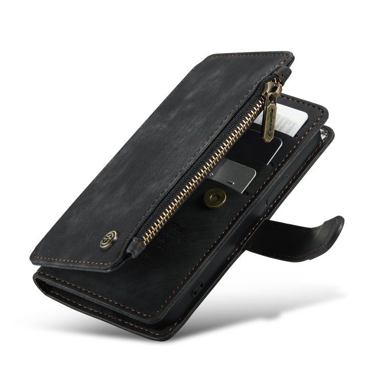 For iPhone 13 mini CaseMe-C30 PU + TPU Multifunctional Horizontal Flip Leather Case with Holder & Card Slot & Wallet & Zipper Pocket (Black) - free shipping - PMC Jewellery - Order now!