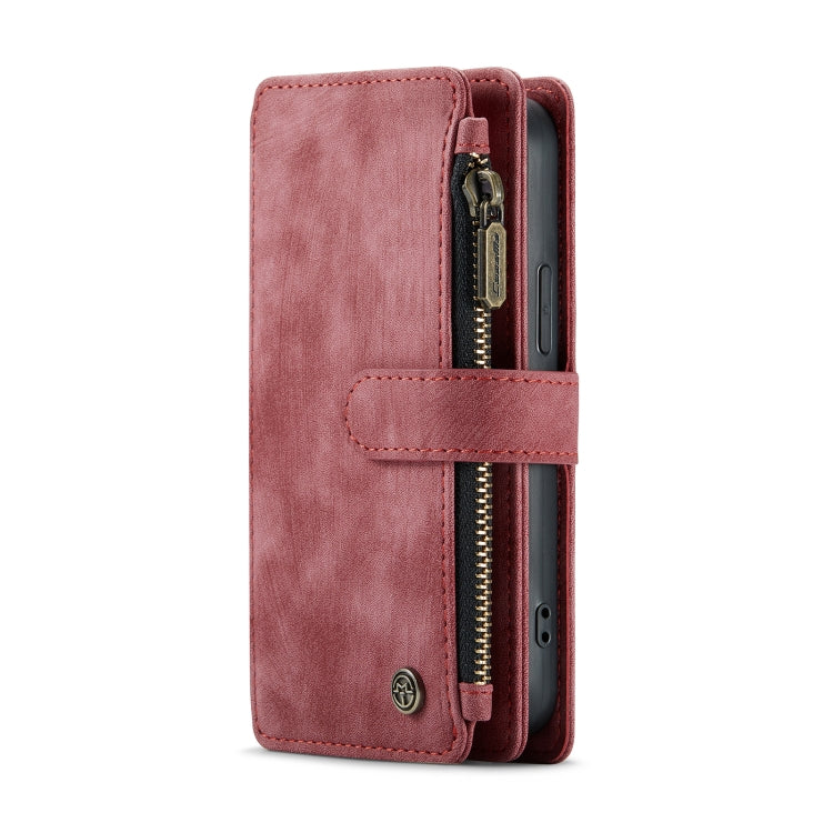 For iPhone 13 mini CaseMe-C30 PU + TPU Multifunctional Horizontal Flip Leather Case with Holder & Card Slot & Wallet & Zipper Pocket (Red) - free shipping - PMC Jewellery - Order now!
