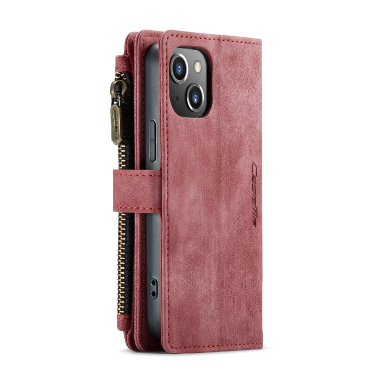 For iPhone 13 mini CaseMe-C30 PU + TPU Multifunctional Horizontal Flip Leather Case with Holder & Card Slot & Wallet & Zipper Pocket (Red) - free shipping - PMC Jewellery - Order now!