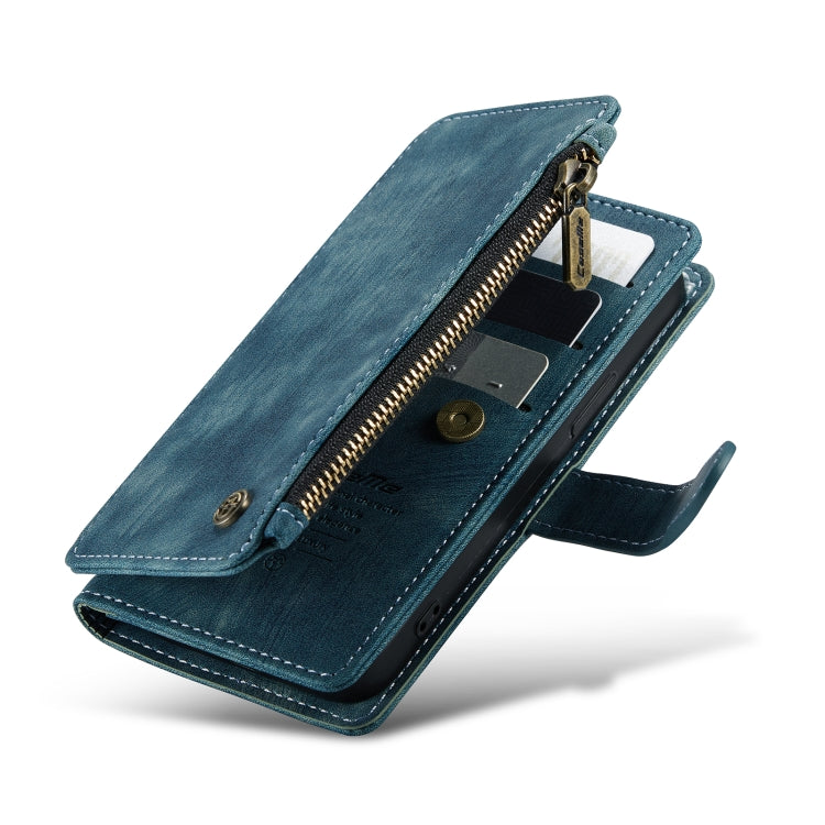 For iPhone 13 mini CaseMe-C30 PU + TPU Multifunctional Horizontal Flip Leather Case with Holder & Card Slot & Wallet & Zipper Pocket (Blue) - free shipping - PMC Jewellery - Order now!