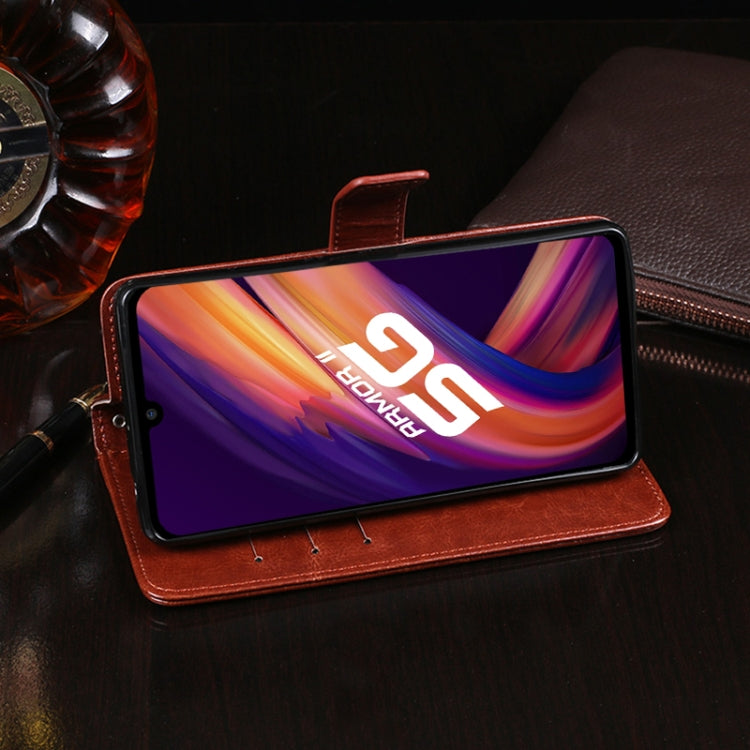 For Ulefone Armor 11 5G idewei Crazy Horse Texture Horizontal Flip Leather Case with Holder & Card Slots & Wallet(Rose Red) - Ulefone Cases by idewei | Online Shopping South Africa | PMC Jewellery | Buy Now Pay Later Mobicred