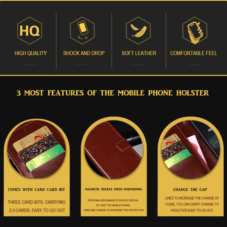 For Ulefone Armor 11 5G idewei Crazy Horse Texture Horizontal Flip Leather Case with Holder & Card Slots & Wallet(Rose Red) - Ulefone Cases by idewei | Online Shopping South Africa | PMC Jewellery | Buy Now Pay Later Mobicred