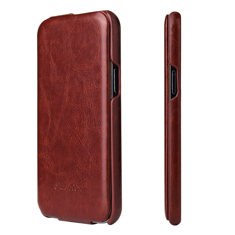 For iPhone 13 Pro Fierre Shann Retro Oil Wax Texture Vertical Flip PU Leather Case (Brown) - iPhone 13 Pro Cases by FIERRE SHANN | Online Shopping South Africa | PMC TechLife | Buy Now Pay Later Mobicred
