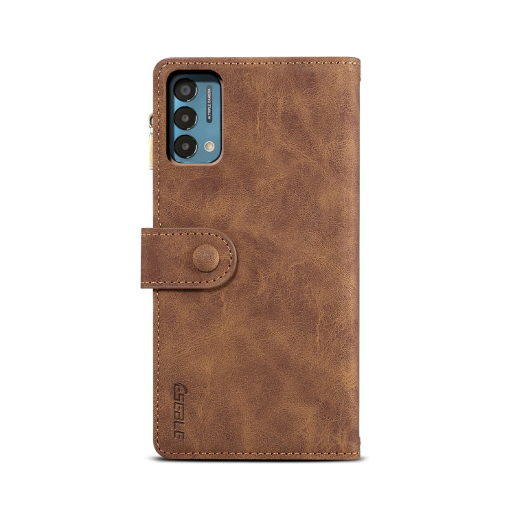 For OnePlus Nord N200 5G Retro Frosted Horizontal Flip Leather Case with Holder & Card Slot & Wallet & Zipper Pocket & Lanyard(Brown) - OnePlus Cases by PMC TechLife | Online Shopping South Africa | PMC TechLife | Buy Now Pay Later Mobicred