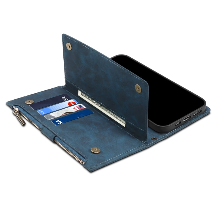 For OnePlus Nord N200 5G Retro Frosted Horizontal Flip Leather Case with Holder & Card Slot & Wallet & Zipper Pocket & Lanyard(Deep Green) - OnePlus Cases by PMC TechLife | Online Shopping South Africa | PMC TechLife | Buy Now Pay Later Mobicred