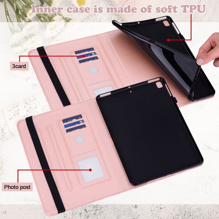 For Lenovo M10 TB-X505L Tree & Deer Pattern Pressed Printing Horizontal Flip PU Leather Case with Holder & Card Slots(Pink) - Lenovo by PMC TechLife | Online Shopping South Africa | PMC TechLife | Buy Now Pay Later Mobicred