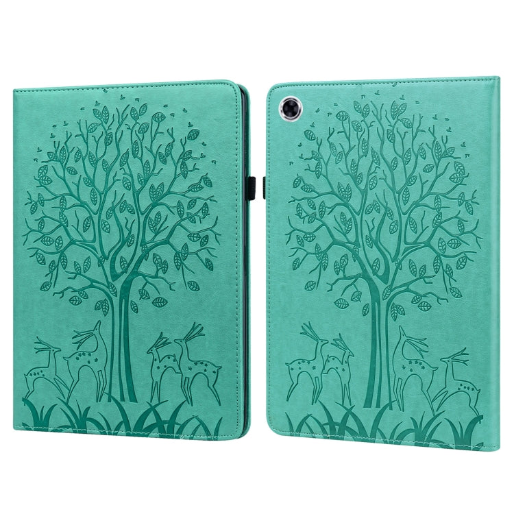 For Lenovo Tab M10 HD Gen 2 Tree & Deer Pattern Pressed Printing Horizontal Flip PU Leather Case with Holder & Card Slots(Green) - free shipping - PMC TechLife - Order now!