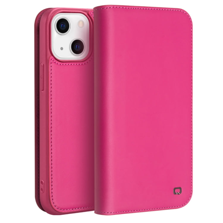 For iPhone 13 QIALINO Business Horizontal Flip Leather Case with Holder & Card Slots & Wallet (Rose Red) - free shipping - PMC TechLife - Order now!