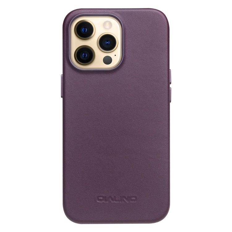 For iPhone 13 Pro Max QIALINO Nappa Cowhide MagSafe Magnetic Protective Case (Purple Crystal) - free shipping - PMC Jewellery - Order now!