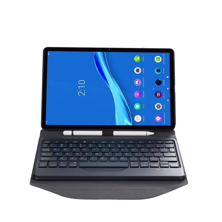 BM10 Diamond Texture Detachable Bluetooth Keyboard Leather Tablet Case with Pen Slot & Triangular Back Support For Lenovo Smart Tab M10 HPD Plus TB-X606F 10.3 inch(Black) - Lenovo Keyboard by PMC TechLife | Online Shopping South Africa | PMC TechLife