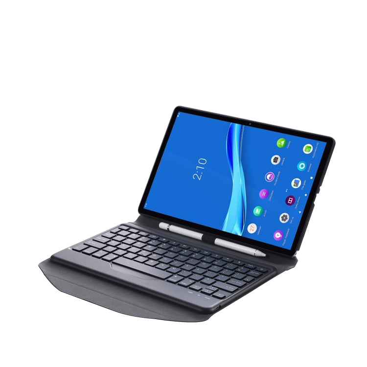 BM10 Diamond Texture Detachable Bluetooth Keyboard Leather Tablet Case with Pen Slot & Triangular Back Support For Lenovo Smart Tab M10 HPD Plus TB-X606F 10.3 inch(Black) - Lenovo Keyboard by PMC TechLife | Online Shopping South Africa | PMC TechLife