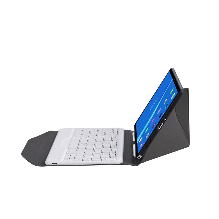 BM10 Diamond Texture Detachable Bluetooth Keyboard Leather Tablet Case with Pen Slot & Triangular Back Support For Lenovo Smart Tab M10 HPD Plus TB-X606F 10.3 inch(Black White) - Lenovo Keyboard by PMC TechLife | Online Shopping South Africa | PMC TechLife