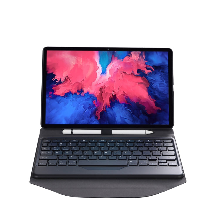 BM12 Diamond Texture Detachable Bluetooth Keyboard Leather Tablet Case with Pen Slot & Triangular Back Support For Lenovo Pad Plus 11 inch TB-J607F / Tab P11 11 inch TB-J606F(Black) - Lenovo Keyboard by PMC TechLife | Online Shopping South Africa | PMC TechLife