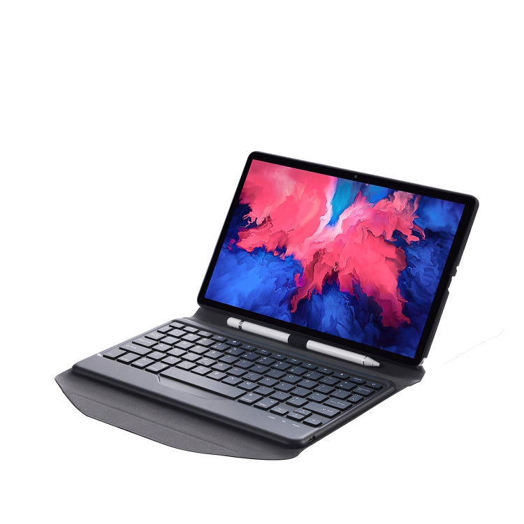 BM12 Diamond Texture Detachable Bluetooth Keyboard Leather Tablet Case with Pen Slot & Triangular Back Support For Lenovo Pad Plus 11 inch TB-J607F / Tab P11 11 inch TB-J606F(Black) - Lenovo Keyboard by PMC TechLife | Online Shopping South Africa | PMC TechLife