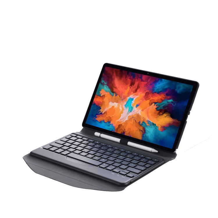 BM13 Diamond Texture Detachable Bluetooth Keyboard Leather Tablet Case with Pen Slot & Triangular Back Support For Lenovo Pad Pro 11.5 inch 2021 TB-J716F / Tab P11 Pro 11.5 inch TB-J706F(Black) - Lenovo Keyboard by PMC TechLife | Online Shopping South Africa | PMC TechLife