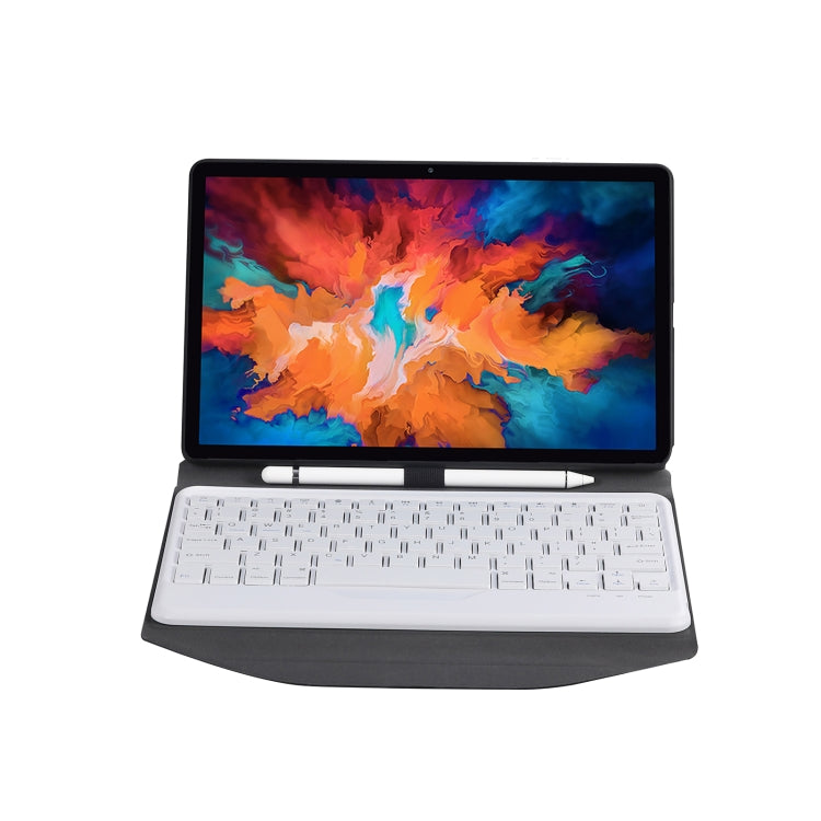 BM13 Diamond Texture Detachable Bluetooth Keyboard Leather Tablet Case with Pen Slot & Triangular Back Support For Lenovo Pad Pro 11.5 inch 2021 TB-J716F / Tab P11 Pro 11.5 inch TB-J706F(Black White) - Lenovo Keyboard by PMC TechLife | Online Shopping South Africa | PMC TechLife