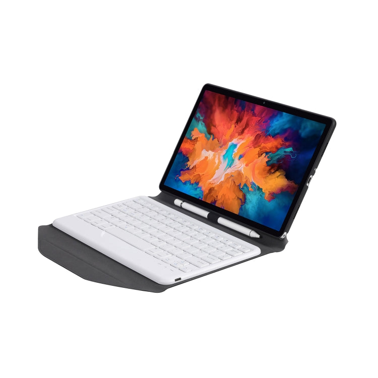 BM13 Diamond Texture Detachable Bluetooth Keyboard Leather Tablet Case with Pen Slot & Triangular Back Support For Lenovo Pad Pro 11.5 inch 2021 TB-J716F / Tab P11 Pro 11.5 inch TB-J706F(Black White) - Lenovo Keyboard by PMC TechLife | Online Shopping South Africa | PMC TechLife