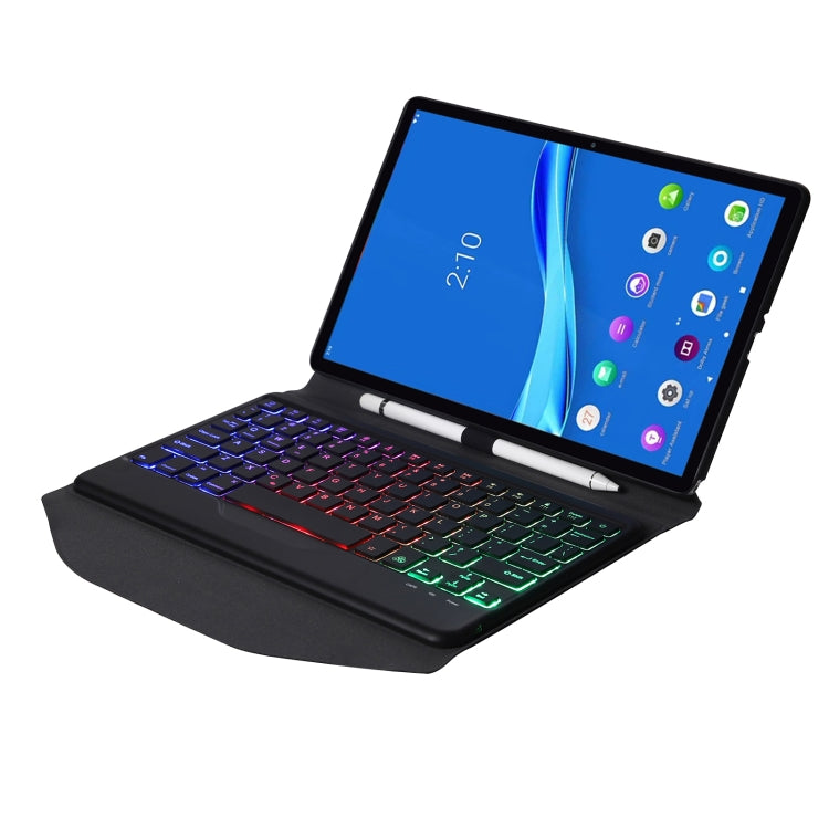BM10S Backlight Edition Diamond Texture Detachable Bluetooth Keyboard Leather Tablet Case with Pen Slot & Triangular Back Support For Lenovo Smart Tab M10 HPD Plus TB-X606F 10.3 inch(Black) - free shipping - PMC TechLife - Order now!