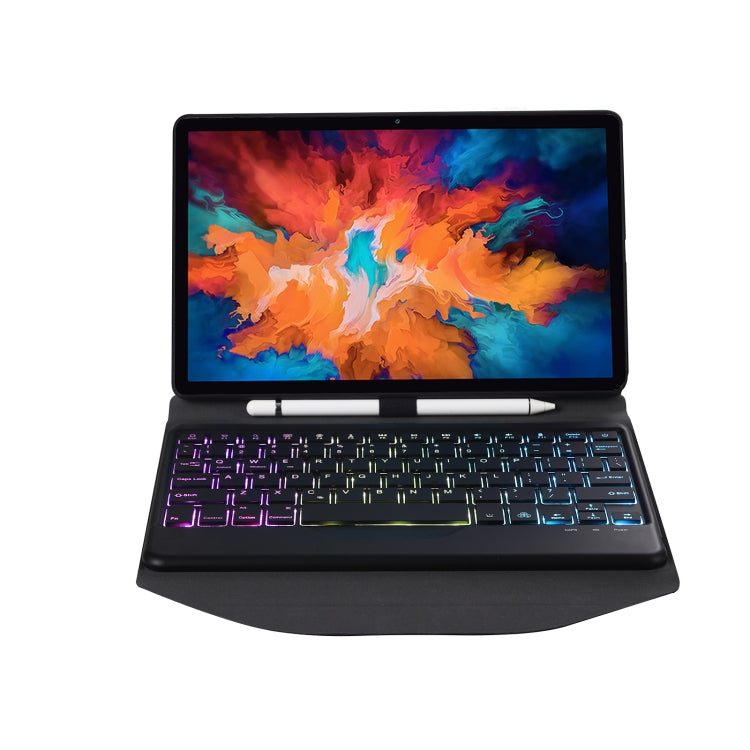 BM13S Backlight Edition Diamond Texture Detachable Bluetooth Keyboard Leather Tablet Case with Pen Slot & Triangular Back Support For Lenovo Pad Pro 11.5 inch 2021 TB-J716F / Tab P11 Pro 11.5 inch TB-J706F(Black) - Lenovo Keyboard by PMC TechLife | Online Shopping South Africa | PMC TechLife