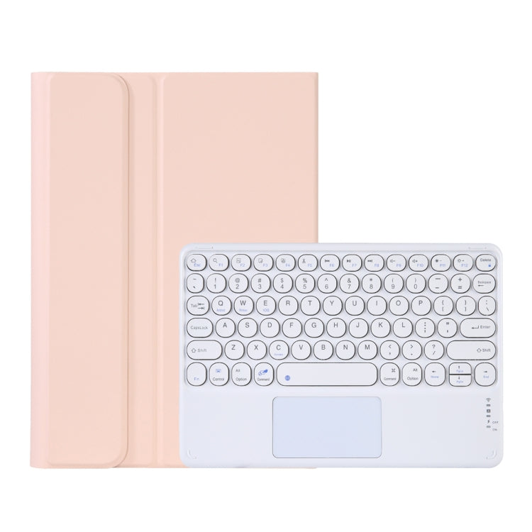 Y0N5-A TPU Tablet Case Lambskin Texture Round Keycap Bluetooth Keyboard Leather Tablet Case with Holder & Touchpad For Xiaomi Pad 5 / 5 Pro(Pink) - Others Keyboard by PMC TechLife | Online Shopping South Africa | PMC TechLife