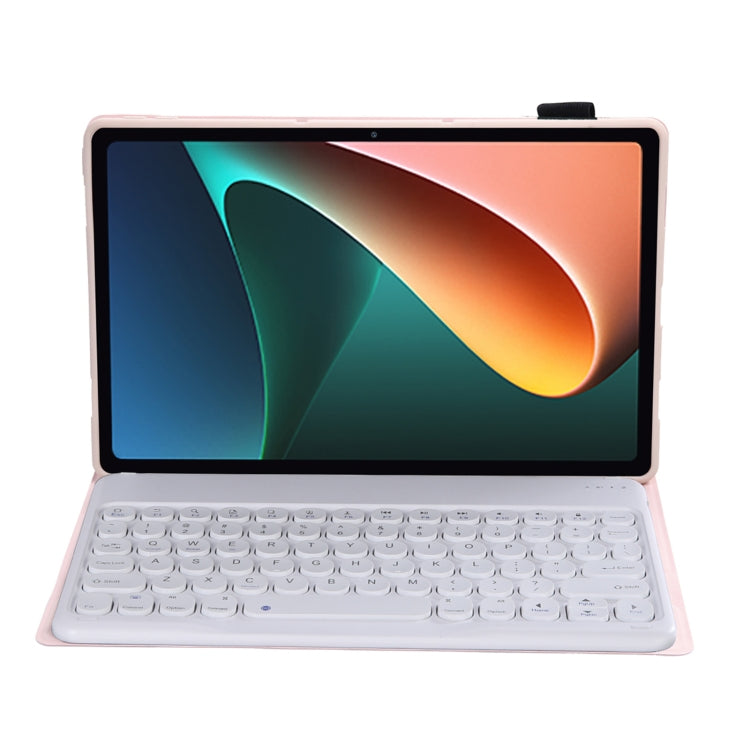 Y0N5 TPU Tablet Case Lambskin Texture Round Keycap Bluetooth Keyboard Leather Tablet Case with Holder For Xiaomi Pad 5 / 5 Pro(Pink) - Others Keyboard by PMC TechLife | Online Shopping South Africa | PMC TechLife
