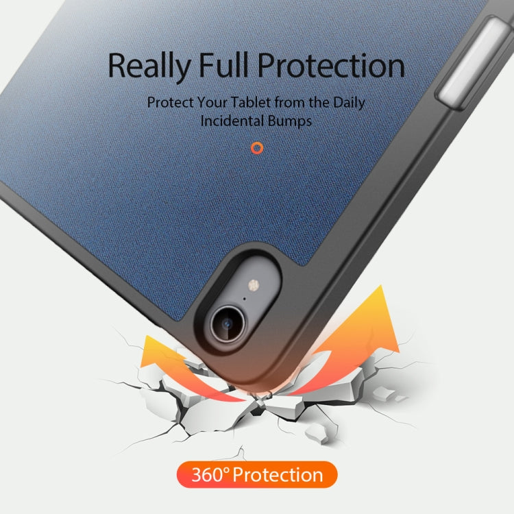 For iPad mini 7 / mini 6 DUX DUCIS Domo Series Horizontal Flip Magnetic TPU + PU Leather Tablet Case with Three-folding Holder & Pen Slot(Blue) - iPad mini 6 Cases by DUX DUCIS | Online Shopping South Africa | PMC TechLife | Buy Now Pay Later Mobicred