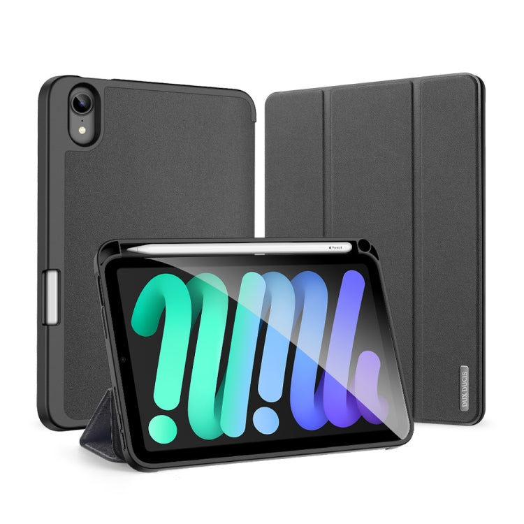 For iPad mini 7 / mini 6 DUX DUCIS Domo Series Horizontal Flip Magnetic TPU + PU Leather Tablet Case with Three-folding Holder & Pen Slot(Black) - free shipping - PMC Jewellery - Order now!